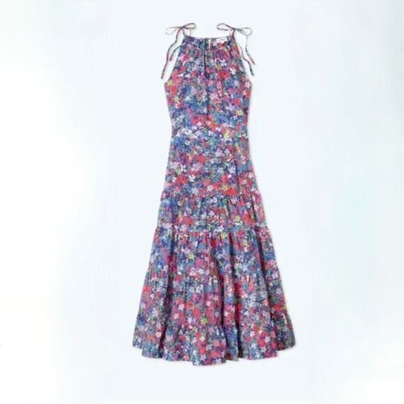 Summersalt The High Neck Tiered Maxi Dress - Multicolor Floral - Size M - Picture 1 of 6